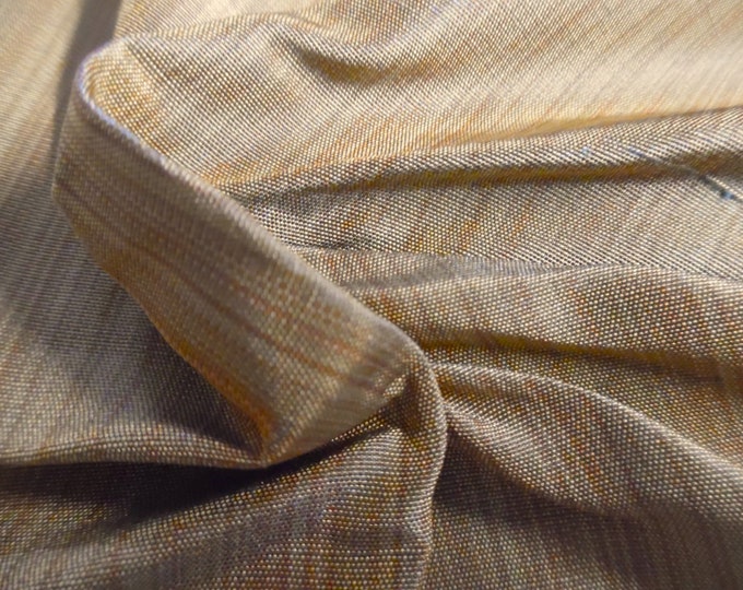 Silk Shantung Faille Weave Suiting~Multi Caramel Stripe~19"x27"~Medium Weight