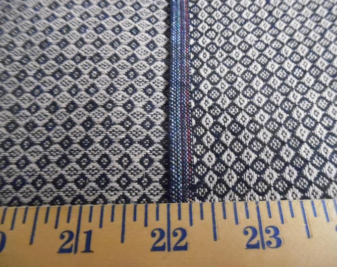 100% Cotton Brocade~Jacquard Micro Print~Black/Cream~Reversible~12"x28"~Doll Acc's~Trunk Liner~Doll Furniture Upholstry Fabric