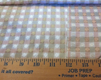 CLEARANCE! Silk Jacquard Taffeta~Checks/Diamonds~Peach/Taupe/Cream~18"x54"~Reversible