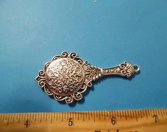 Antique Look French Fashion Doll Hand Held Mirror~Silver