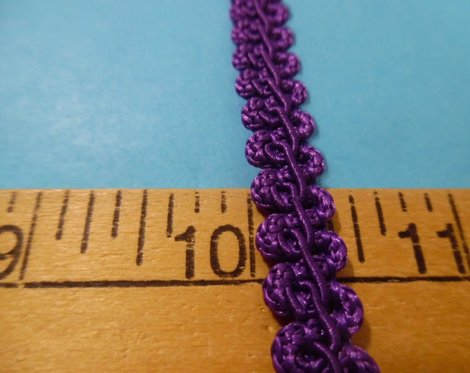 Old Stock Fancy Gimp Braid~Royal Purple~100% Rayon~3/8"~BY THE YARD