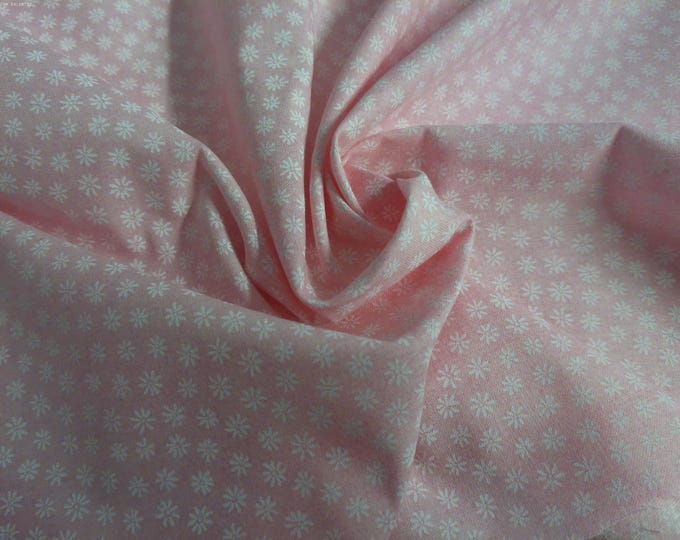 Vintage Cotton Calico~Micro Floral on Pink Cloud Background~12"x45