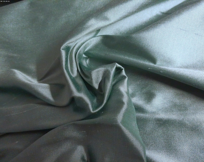 High End 100% Silk Dupioni~Dark Celedon Green~9"x27"~Doll Fabric