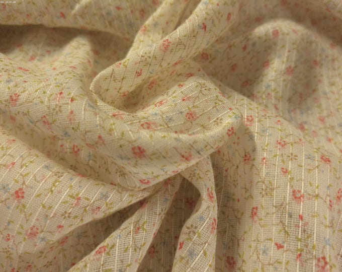 Vintage Dimity Voile~Micro Pink Roses~SO SWEET~Semi Sheer~9"x45"