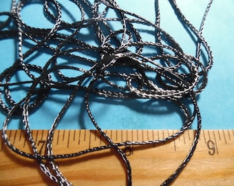 100% Rayon Chainette Braid (Bunka)~Dark Gray~1MM Wide x 20 Yards~Miniature Soutache