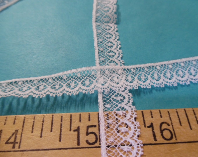 French Val Lace~V~Capital Imports~White~1/2"x BY THE YARD~Dolls~Heirloom Sewing