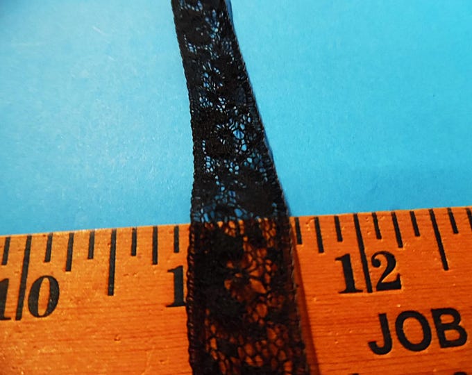 LIMITED! Vintage OOP English Cotton Lace Insertion~Black~5/8"~BTY