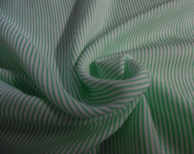 Cotton Voile~Micro Stripes of White and Green~Semi Sheer~Soft~18"x29"