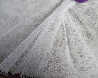 LAST PC! Point D-Esprit Netting~Nylon Crinoline~White~Crisp~13"x56"~Doll Fabric~Great For Slips and Overlays