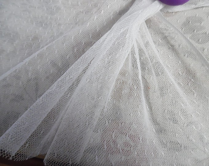 Point D-Esprit Netting~Nylon Crinoline~White~Crisp~12"x56"~Doll Fabric~Great For Slips and Overlays