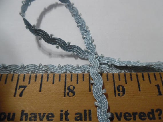 Vintage Passementerie Braid~Ocean Mist Blue~1/4"Wide~By The Yard~100% Rayon~Flapper