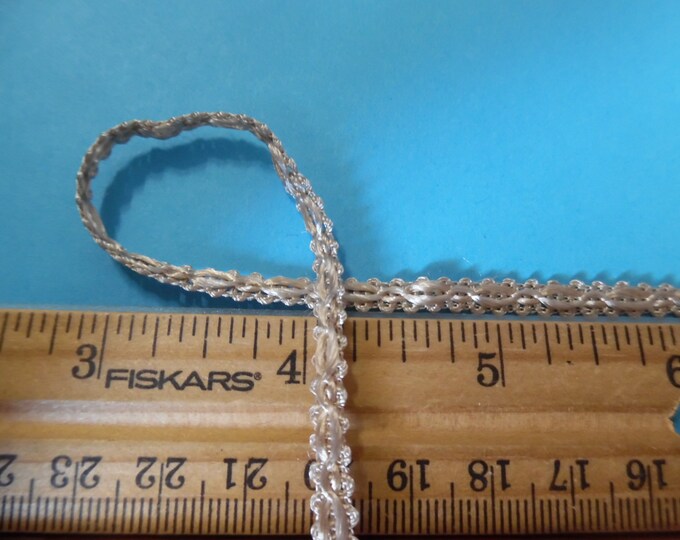 ONLY LISTING! Imported From Italy~ Passementerie Braid~Parchment~100% Rayon~1/4"x1yd~Soft & Silky