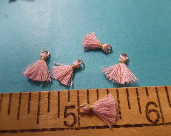 Itty Bitty Tassels~Soft Pink~Set of Five~Tiniest I Can Find~Great 4 Adorning Doll Clothing~Accesories~Modern, Antique, & Vintage Dolls