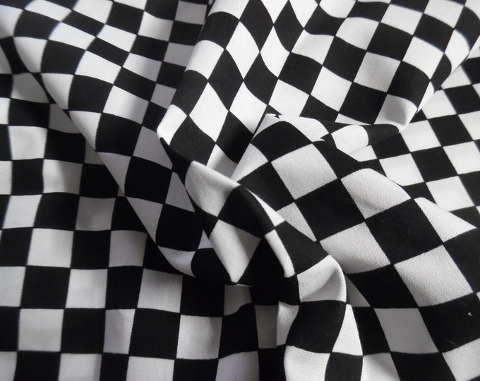 Zany Checkerboard Print~White/Black~Lt.Weight Cotton~18"x29"~Doll Fabric