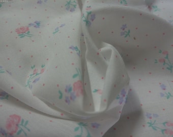 ONLY LISTING! Light Weight Cotton Remnant~Tiny Florals on White~8"x60"