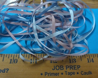 Silk Ribbon Assortment~4MM~Shades of Pink & Blue~8 Yards Total~Doll Dress and Hat Trim