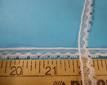 French Val Lace~White~Cotton~5/16" wide~Capital Imports~BY THE YARD~Lace F~Doll lace~Heirloom Sewing