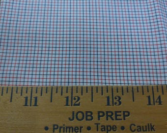 ONLY LISTING! Pima Cotton Lawn~Tiny Plaid~Red,White, Blue~18"x22"~Doll Fabric