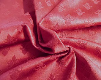 Silk Damask Suiting~Fleur De Lis~Dark Berry~12"x28"~Doll Fabric