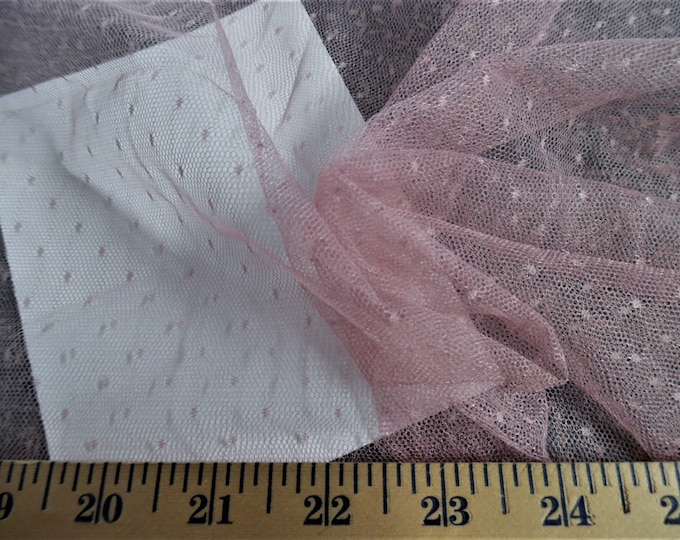 Soft De Lis Netting~Nylon~Sheer~Victorian Pink~12"x64"~Doll Fabric~Great For Overlays