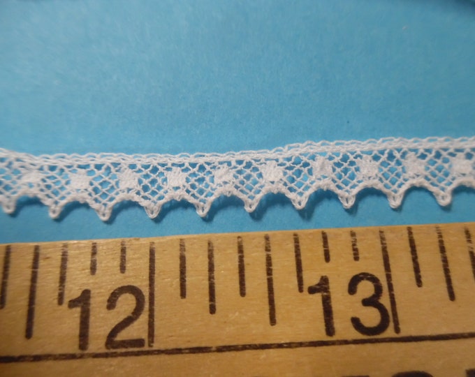 French Val Lace~White~Cotton~3/8"~Capital Imports~BY THE YARD~Doll lace~Heirloom Sewing~Lace P