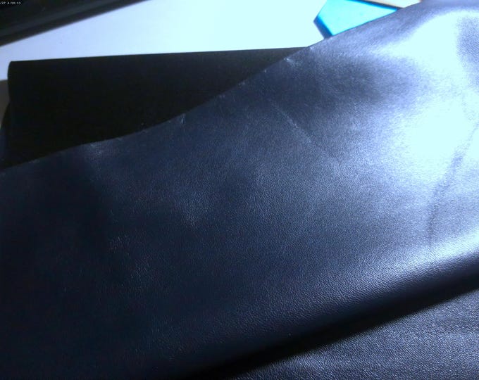 Faux Leather (Pleather)~Dark Navy Blue~12"x18"~Thin/Soft/Stretchy~Doll Purses, Belts, and Shoes