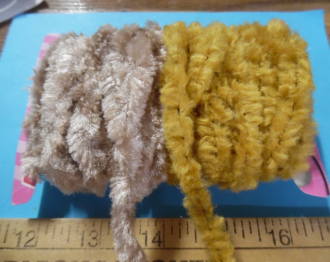 Wool Blend Faux Fur Trim~Two Colors~3/8"x 4Yds of Each Color~Total of 8 Yards