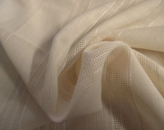 LAST! Open Weave Sheer Cotton~Ecru~15"x28"~Great Doll Fabric