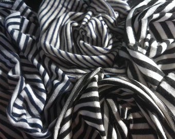 STASH BUILDER~Black/White Stripe Tissue Jersey Assortment~4 Pieces/Sizes