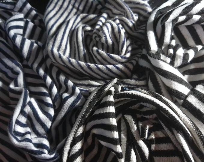STASH BUILDER~Black/White Stripe Tissue Jersey Assortment~4 Pieces/Sizes