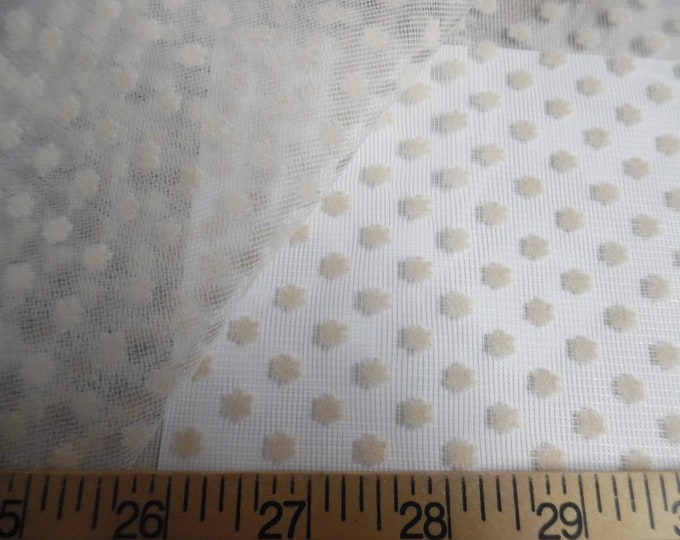 Vintage Flocked Netting~Tiny Flowers~Sheer~12"x33"