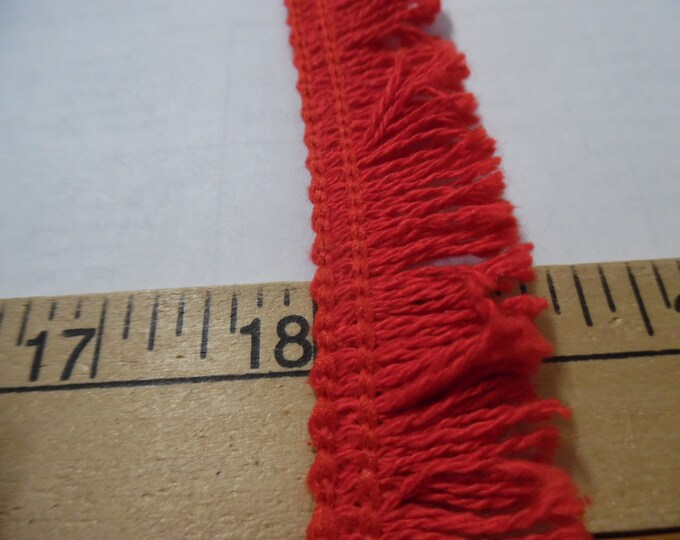 Cotton Fringe in Christmas Red~1"wide~Sold By The Yard~Great for Dolls!