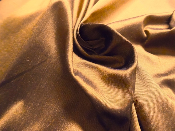 100% Silk Dupioni~Golden Brown~9"x27"~Doll Fabric