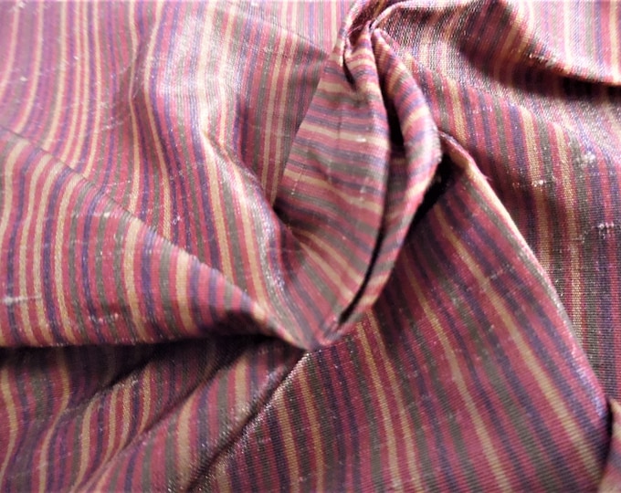 Faux Silk Taffeta~Multi Colored Micro Stripe~12"x54"~Polyester~Great for Modern/Vintage Fashion Dolls