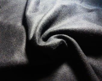 Wool Flannel Suiting~Jet Black~12"x29"~Thin Hand~Doll Fabric