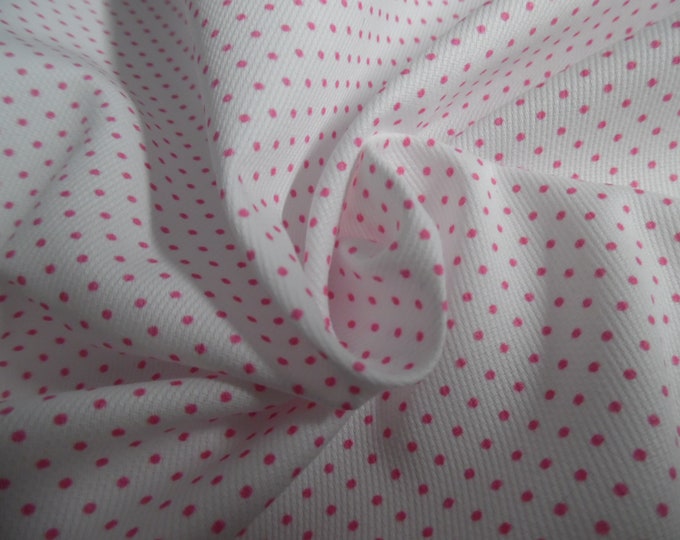 Light Weight Swiss Cotton Pique~Tiny Pink Dots on White~12"x29"~Doll Fabric