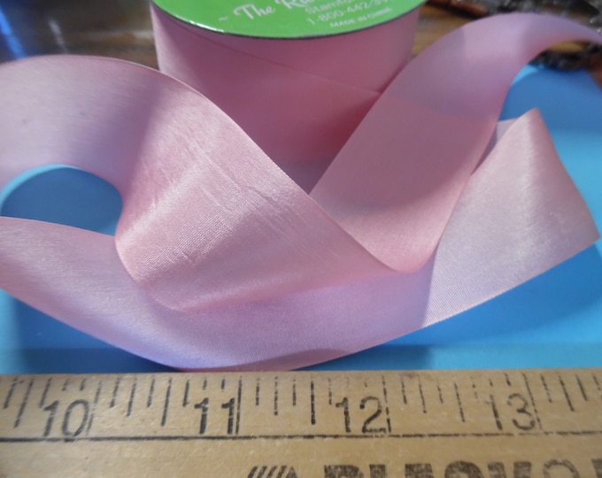 Wide Silk Ribbon~33MM x 1 Yard~SOFT ROSE PINK~Doll Dress and Hat Trim