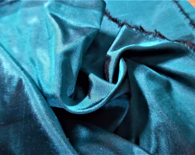 ODD SIZE! Aqua/Teal Tissue Taffeta~7.5"x22"~Great 4 Miniatures~Small dolls~All dolls!