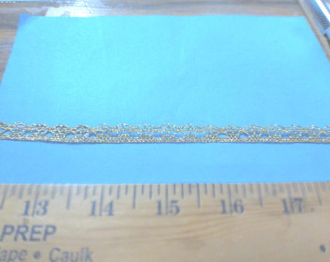 Small Metallic Gold Lace~Cotton/Rayon~3/8"Wide~BY THE YARD