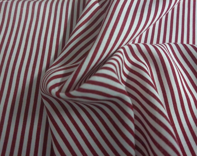 Rayon Challis~Tiny Stripes Red & White~12"x30"~Doll Fabric