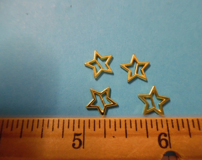 Star Shaped Metal Doll Buckles~Bright Gold~7/16"x7/16"~Set of 4