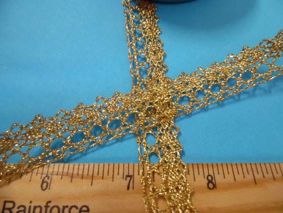 Metallic Gold Lace~Cotton/Rayon~5/8"Wide~BY THE YARD