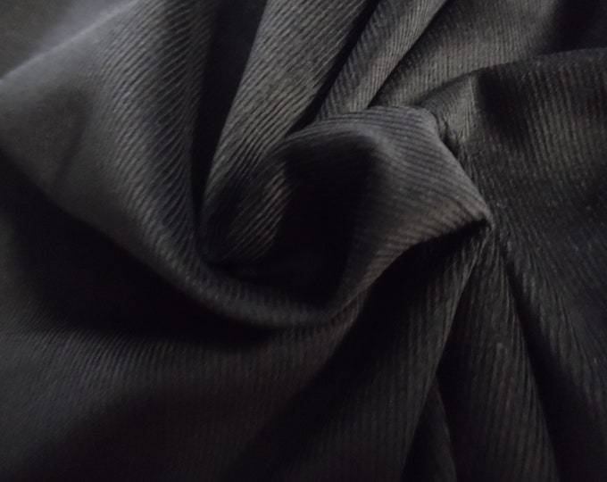 BASEMENT BARGAIN!  100% Cotton Pinwale Cord~Jet Black~12"x28"