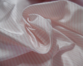 Micro Stripe Pink and White Tissue Taffeta~9"x22"~Great 4 Miniatures~Small dolls~All dolls!
