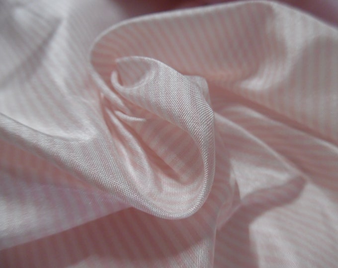 Micro Stripe Pink and White Tissue Taffeta~9"x22"~Great 4 Miniatures~Small dolls~All dolls!