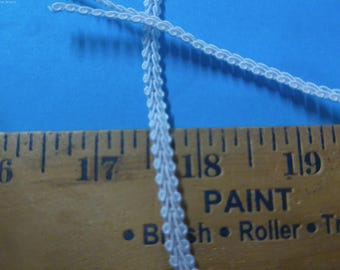 Vintage Miniature Chinese Gimp Braid~Optic White~3/16"~Two Yards~Can Be Divided!