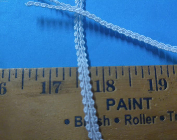Vintage Miniature Chinese Gimp Braid~Optic White~3/16"~Two Yards~Can Be Divided!
