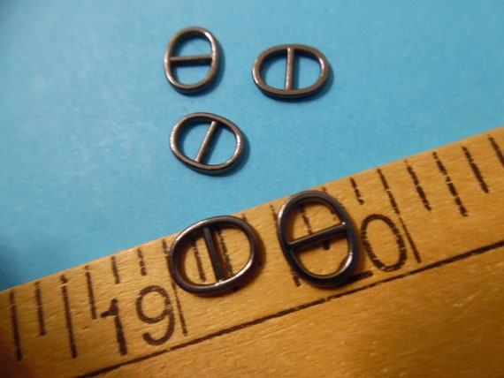 Oval Metal Doll Buckles~Ebony~3/8"x7/16"~Set of 5