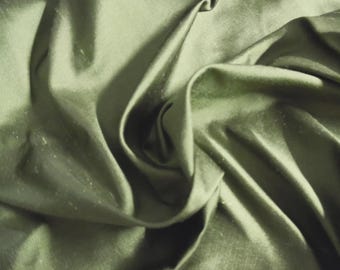 LAST! Silk Shantung~Moss Green~9"x27"~Doll Fabric