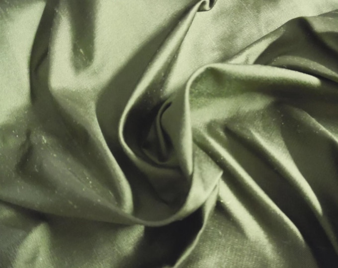 LAST! Silk Shantung~Moss Green~9"x27"~Doll Fabric
